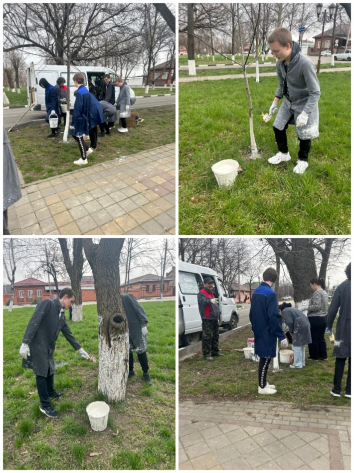 Участие в субботнике. 29 марта обучающиеся АМТТ приняли активное участие в городском субботнике. Они побелили деревья в сквере по ул. Кирова