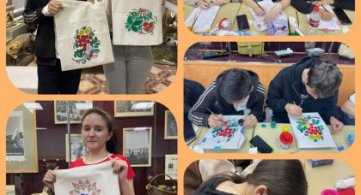 Группа 2 А Доу посетила в Армавирском краеведческом музее мастер-класс по росписи шопперов в народном стиле &quot;Своим твореньем дарим вечность&quot;
