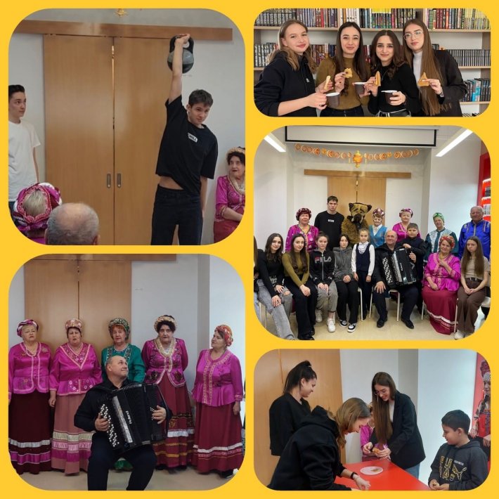 13 марта студенты группы 2а Доу в модельной библиотеке отметили праздник — масленицу.